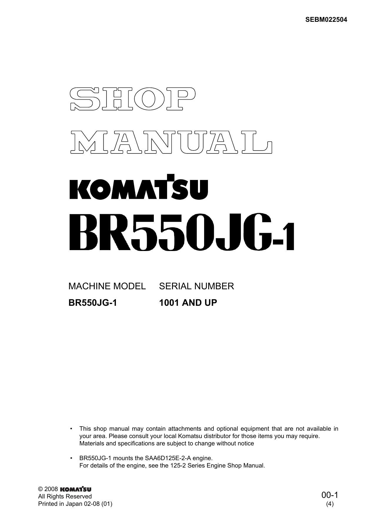BR550JG-1 Shop Manual